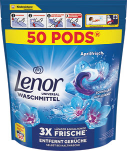Lenor gélové tablety Universal April Fresh 50 ks