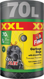 FINO Zeus FLEX XXL LD vrecia na odpad so zaťahovacou páskou 70 l 21 ks