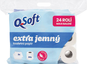 Q-Soft toaletný papier 3-vrstvový 24 ks