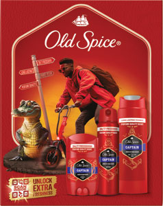 Old Spice darčeková sada Captain deo stick 50 ml, sprchový gél 2 v 1 250 ml, deodorant 150 ml