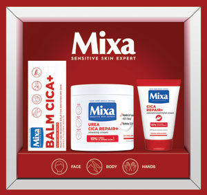 Mixa darčeková sada Urea Cica Repair balzám na pokožku, telový krém, krém na oslabené ruky