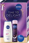 Nivea darčeková sada TIME TO DELIGHT sprej antiperspirant, sprchovací gél, nivea krém  - Teta drogérie eshop