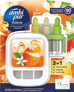 Ambi Pur 3Volution strojček súprava elektrického osviežovača vzduchu Citrus & White Verbena 20 ml