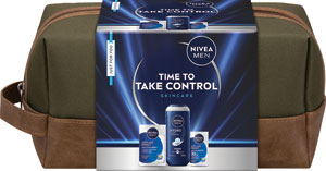 Nivea darčeková sada TIME TO TAKE CONTROL Men balzam po holení, krém, sprchovací gél 