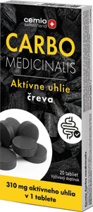 Cemio Carbo Medicinals aktívne uhlie 20 tabliet