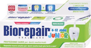Biorepair zubná pasta 6-12 rokov Mäta 75 ml