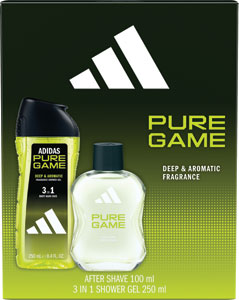 Adidas darčeková sada Pure Game voda po holení 100 ml + sprchový gél 250 ml