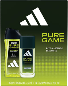 Adidas darčeková sada Pure Game body fragrance 75 ml, sprchový gél 250 ml