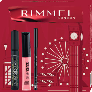Rimmel darčeková sada riasenka, lesk na pery, ceruzka na oči