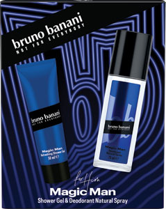 bruno banani darčeková sada Magic Man sprchový gél 50 ml, dezodorant natural sprej 75 ml