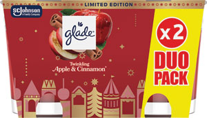Glade sviečka Twinkling Apple & Cinnamon 2x112g