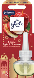Glade elektrický osviežovač vzduchu náhradná náplň Twinkling  Apple & Cinnamon 1+20 ml