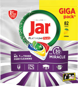 Jar Our 30 Minute Miracle Platinum Plus tablety do umývačky riadu Citrón 82 ks