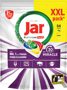 Jar Our 30 Minute Miracle Platinum Plus tablety do umývačky riadu Citrón 54 ks